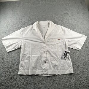 Lunya Women's White‎ Medium Airy Cotton Poplin Sleep Shirt Pjs Top NWT